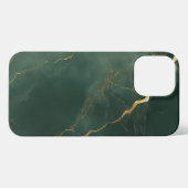 Elegant blue marble stone Phone Case iPhoneケース (裏面横)