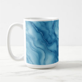 Elegant Blue Marble with Fluid Wave-Like Design  コーヒーマグカップ