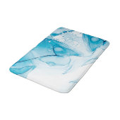 Elegant Blue Marbled  バスマット (アングル)