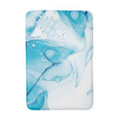Elegant Blue Marbled  バスマット (正面縦)
