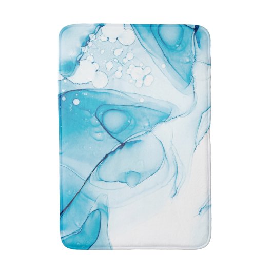 Elegant Blue Marbled  バスマット (正面縦)