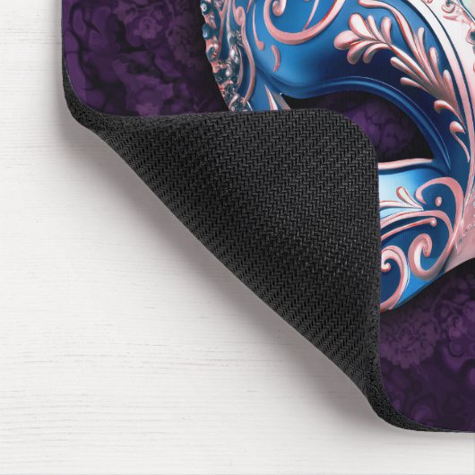Elegant Blue Masquerade Mask マウスパッド (コーナー)