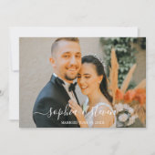 Elegant Blue Mediterranean Lemon Wedding サンキューカード (正面)