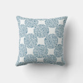 Elegant Blue Midnight Baroque Bloom Throw Pillow クッション (裏面)