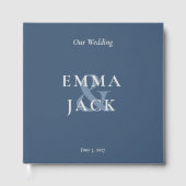 Elegant Blue Minimalist ampersand Wedding  ゲストブック (正面)