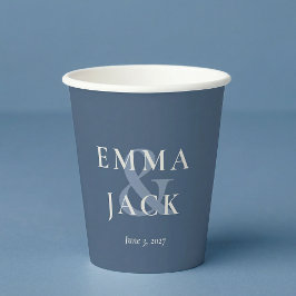 Elegant Blue Minimalist ampersand Wedding 紙コップ