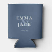 Elegant Blue Minimalist ampersand Wedding 缶クーラー (正面)