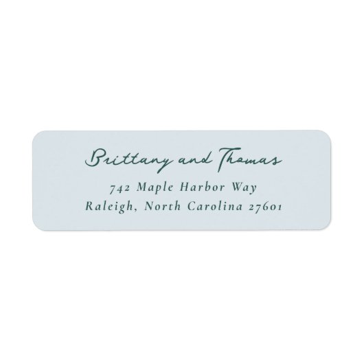 Elegant Blue Minimalist Calligraphy ラベル (正面)