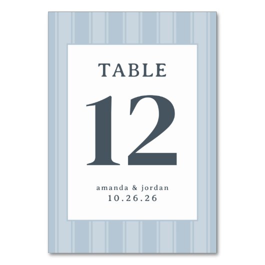 Elegant Blue Minimalist Table Sign テーブルナンバー (正面)