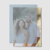 Elegant Blue Minimalist Wedding Invitation ベラム紙招待状 (オフセット (カップル))