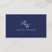 Elegant Blue Monogram 名刺 (正面)