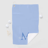 Elegant Blue Monogram Name Initial Custom  ゴルフタオル (インサイチュ)