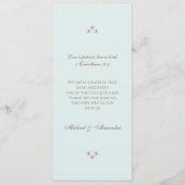 Elegant Blue Monogram Pearl Christian Wedding Menu メニュー (裏面)