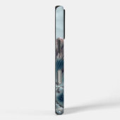 Elegant blue mountains chinoiserie monogram Case-Mate iPhoneケース (裏面 / 右)