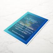 Elegant Blue Ocean Foil Wedding Invitation 箔招待状 (回転した状態)