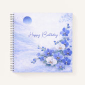Elegant Blue Orchid Birthday ノートブック (正面)