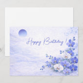 Elegant Blue Orchid Birthday Card シーズンカード (正面/裏面)