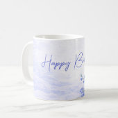 Elegant Blue Orchid Birthday Mug コーヒーマグカップ (正面左)