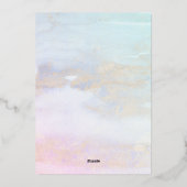 Elegant Blue Ornament Christmas Photo 箔シーズンカード (裏面)