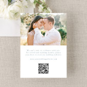 Elegant Blue Ornate Frame 2 Photo QR Code Wedding セーブザデート