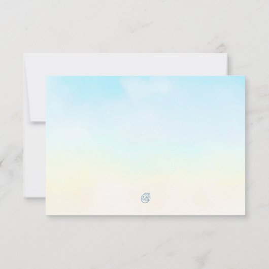 Elegant Blue Peacock Floral Indian Wedding Theme 出欠カード (裏面)