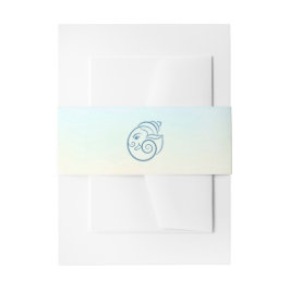 Elegant Blue Peacock Floral Wedding 招待状ベリーバンド