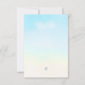 Elegant Blue Peacock Floral Wedding Theme 出欠カード (裏面)