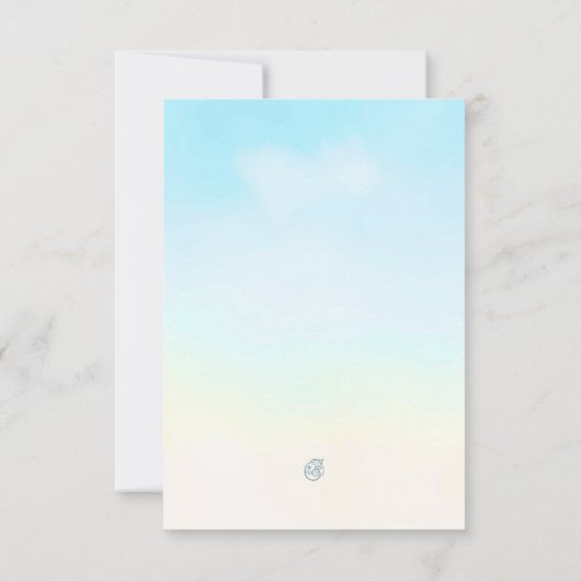 Elegant Blue Peacock Floral Wedding Theme 出欠カード (裏面)