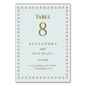 Elegant Blue Pearl Christian Wedding  テーブルナンバー (正面)