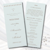 Elegant Blue Pearl Christian Wedding Program プログラム