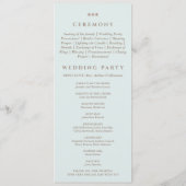 Elegant Blue Pearl Christian Wedding Program プログラム (裏面)