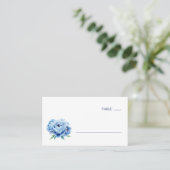 Elegant Blue Peony Table Number プレイスカード (スタンド正面)