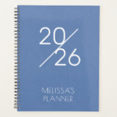 Elegant Blue Personalized 2026 Planner プランナー手帳 (正面)