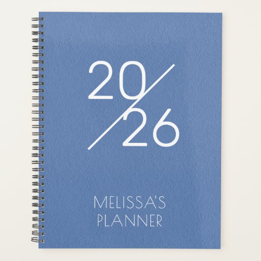 Elegant Blue Personalized 2026 Planner プランナー手帳 (正面)
