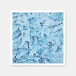 ​Elegant Blue Petals Watercolor Floral Paper スタンダードカクテルナプキン