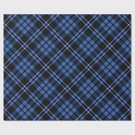Elegant Blue Plaid Pattern ラッピングペーパー (フラット)
