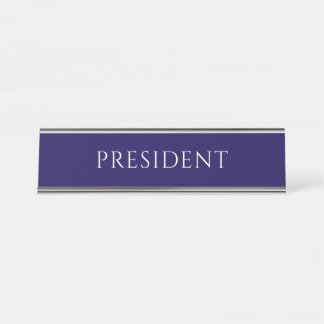 Elegant Blue President Name Plate デスクネームプレート