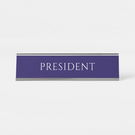 Elegant Blue President Name Plate デスクネームプレート (正面)