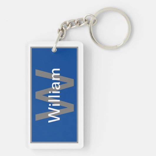 Elegant Blue, Purple, and Gold Marble Pattern キーホルダー (裏面)