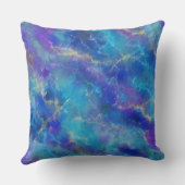 Elegant Blue, Purple And Gold Marble Pattern クッション (裏面)