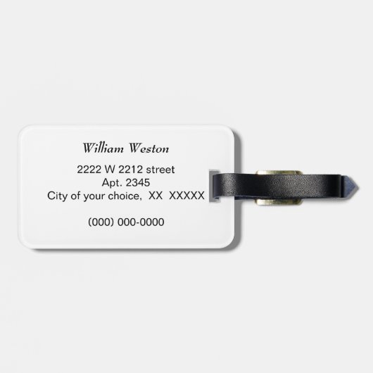 Elegant Blue, Purple, and Gold Marble Pattern ラゲッジタグ (裏面横)