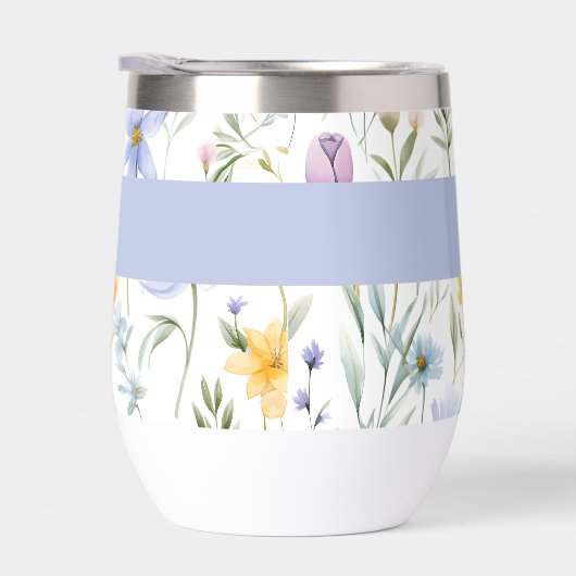 Elegant Blue Purple Watercolor Wildflower  (右面)