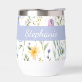 Elegant Blue Purple Watercolor Wildflower  (左面)