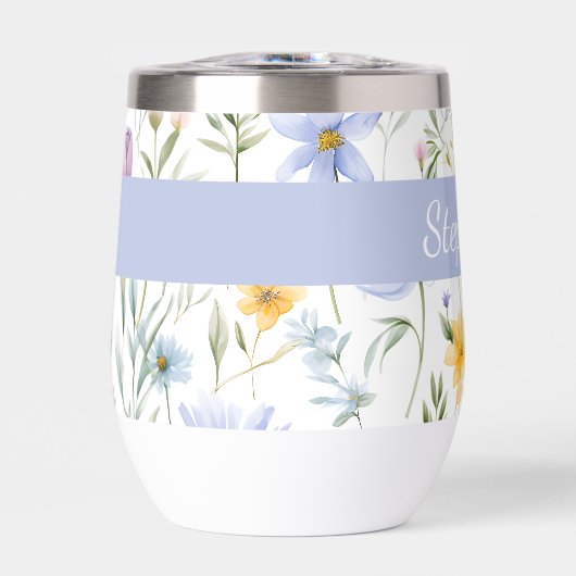 Elegant Blue Purple Watercolor Wildflower  (正面)