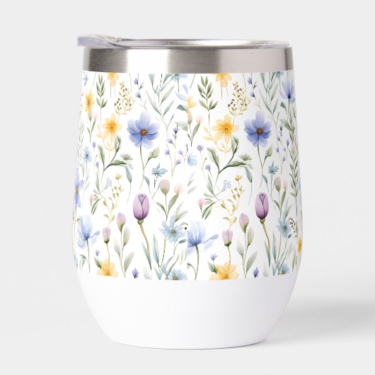 Elegant Blue Purple Watercolor Wildflower  (右面)