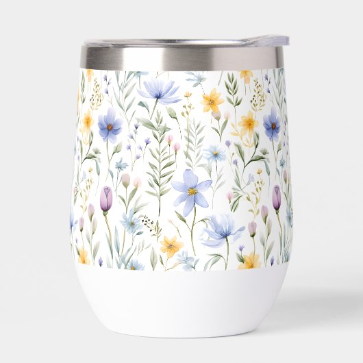 Elegant Blue Purple Watercolor Wildflower (左面)