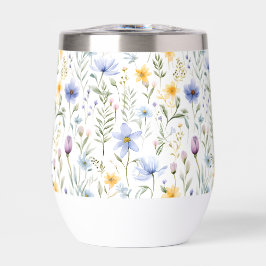 Elegant Blue Purple Watercolor Wildflower