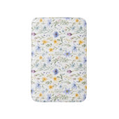 Elegant Blue Purple Watercolor Wildflower  バスマット (正面縦)