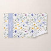Elegant Blue Purple Wildflower Name Sports ハンドタオル (ハンドタオル)