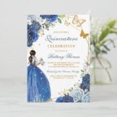 Elegant Blue Quinceañera Invitation 招待状 (スタンド正面)